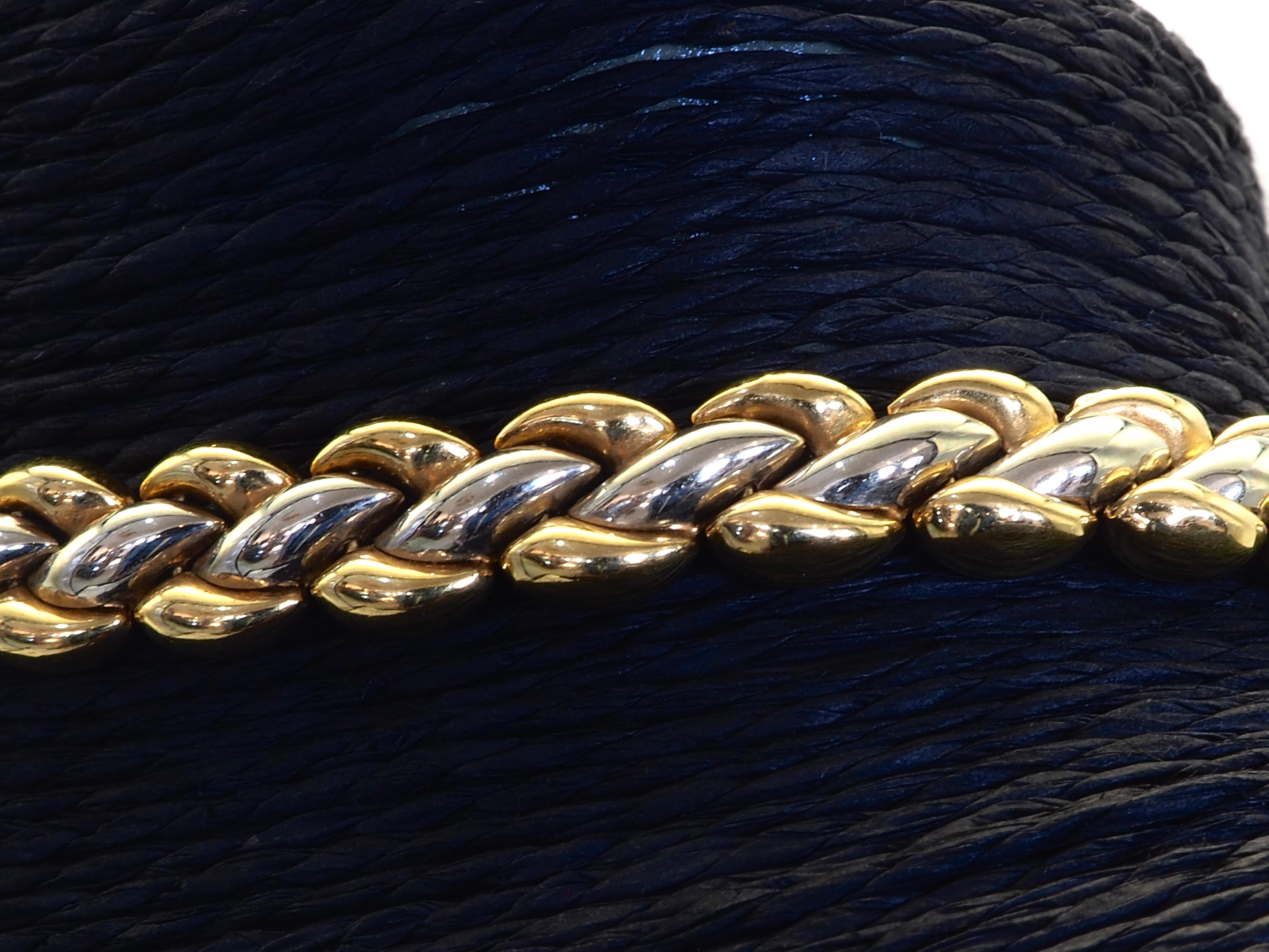 Brilliant Cut 18K Two Tone Chimento Diamond Woven Necklace