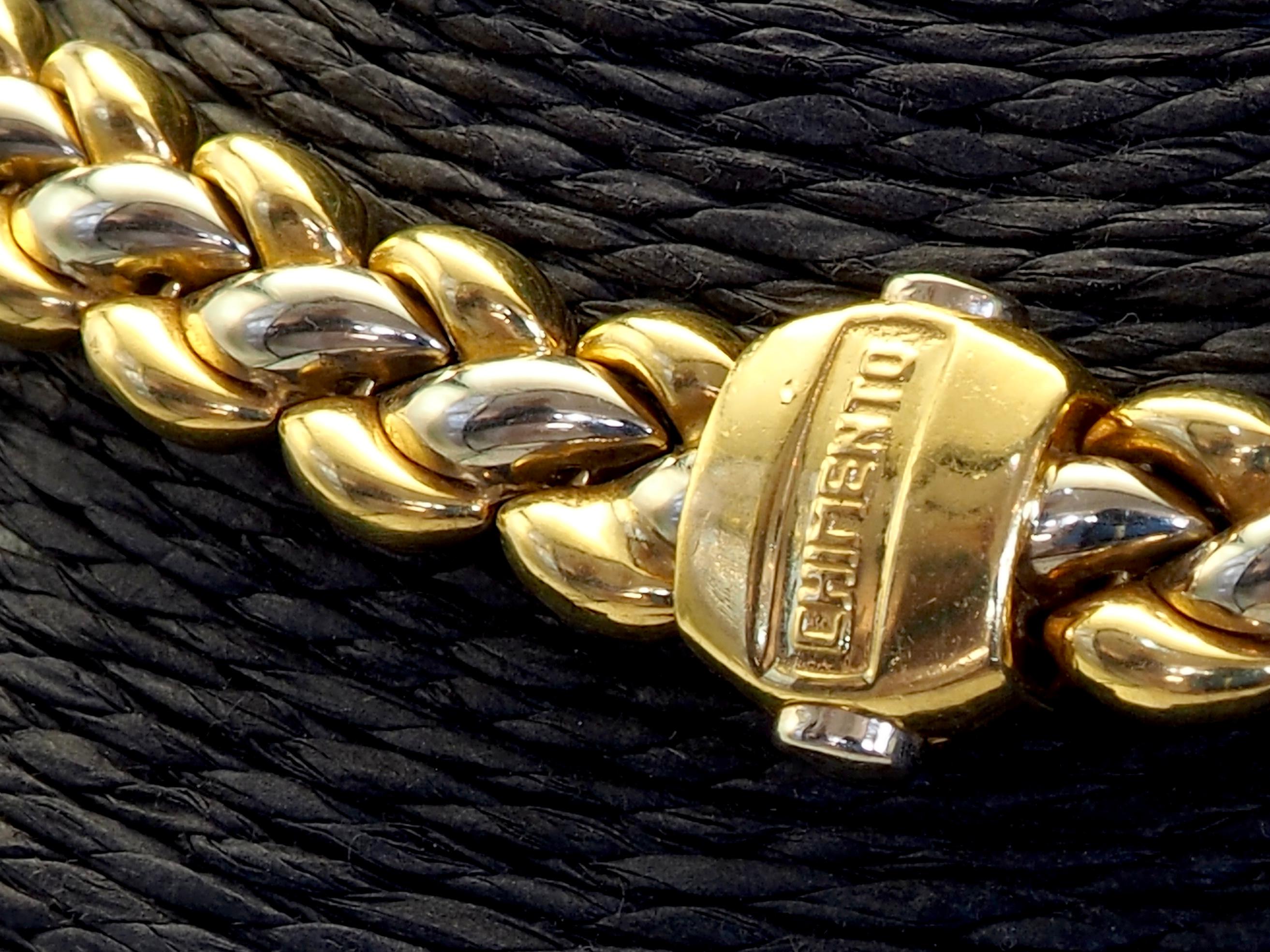 Women's or Men's 18K Two Tone Chimento Diamond Woven Necklace