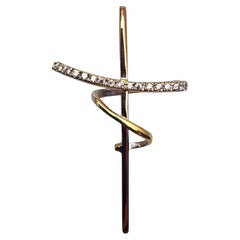 18K Two Tone Cubic Zirconia Cross Pendant #25767