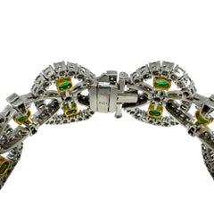 18K Two Tone Diamond and Emerald Bracelet