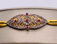 Two-Tone Diamond and Ruby Gold Bracelet