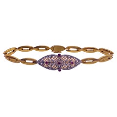 Two-Tone Diamond and Ruby Gold Bracelet