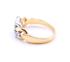 18 Karat Two-Tone Diamond Cuban Link Ring