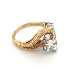18k Two-Tone Diamond Sculptural Statement Ring, Late 20th Century