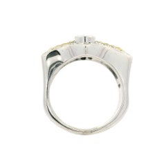 18k Two Tone Gold 0.64ctw Pave & Bezel Diamond Covered East West Cocktail Ring