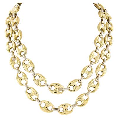 Two Tone Polished Gold Chain For Sale at 1stDibs