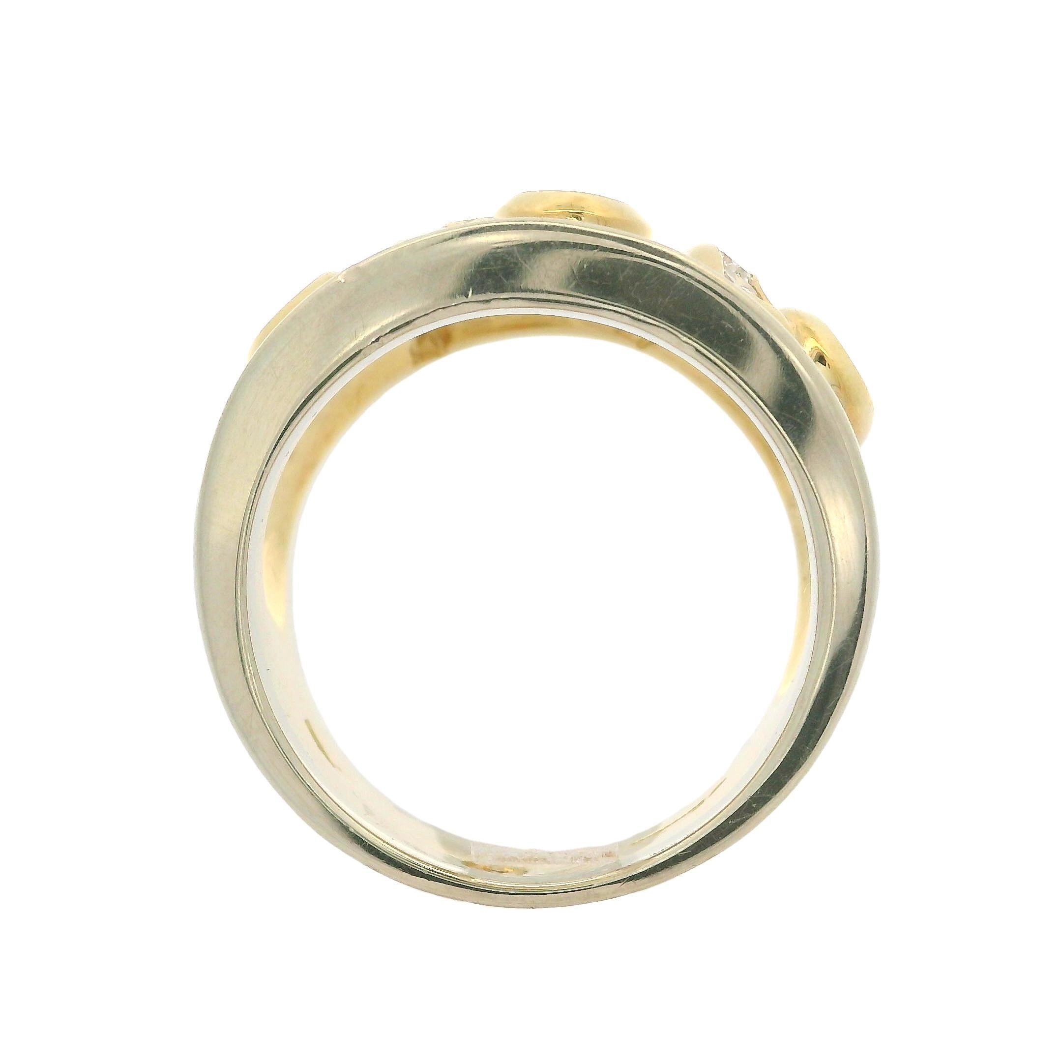 Oval Cut 18k Two Tone Gold 1.60ctw Bezel Oval Ruby & Diamond 14.9mm Wide Band Ring For Sale