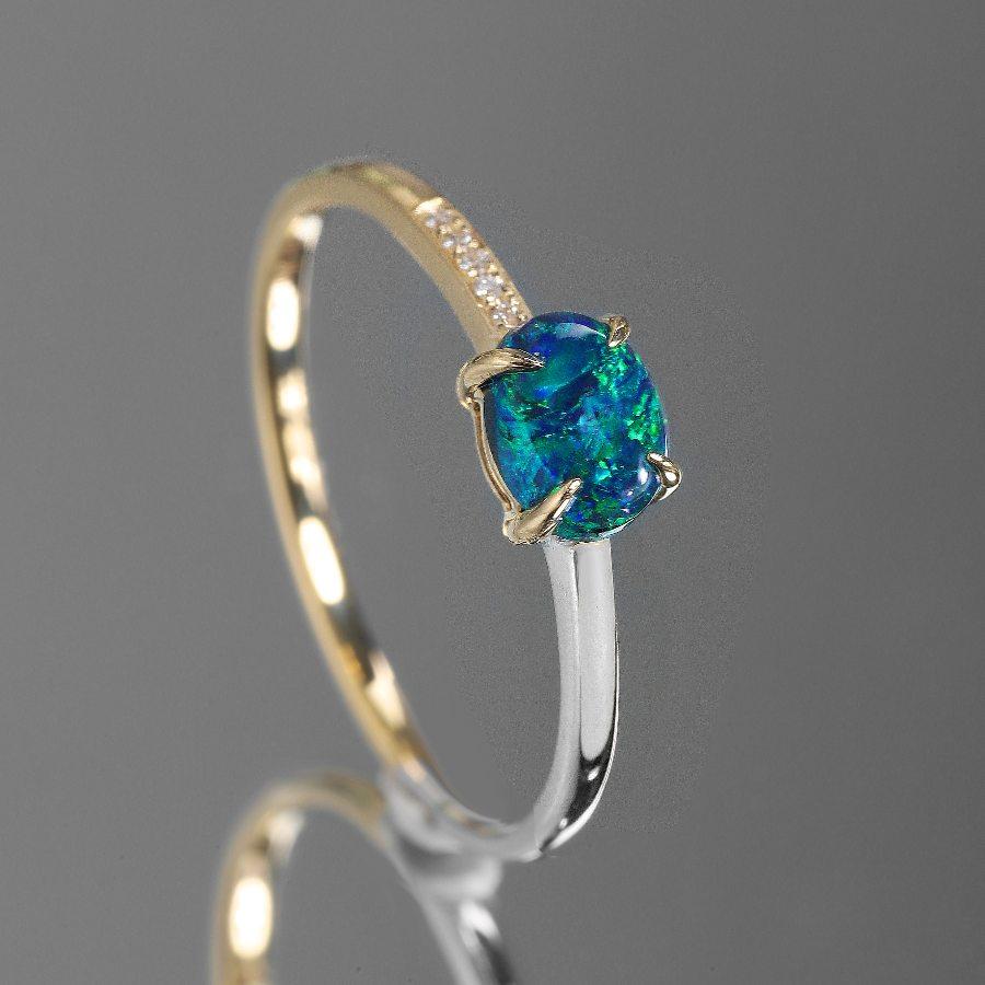 18K Two-Tone Gold Black Opal Diamond Wedding Band Engagement Ring.




Free Domestic USPS First Class Shipping!  Free One Year Limited Warranty!  Free Gift Bag or Box with every order!



Opal—the queen of gemstones, is one of the most beautiful and