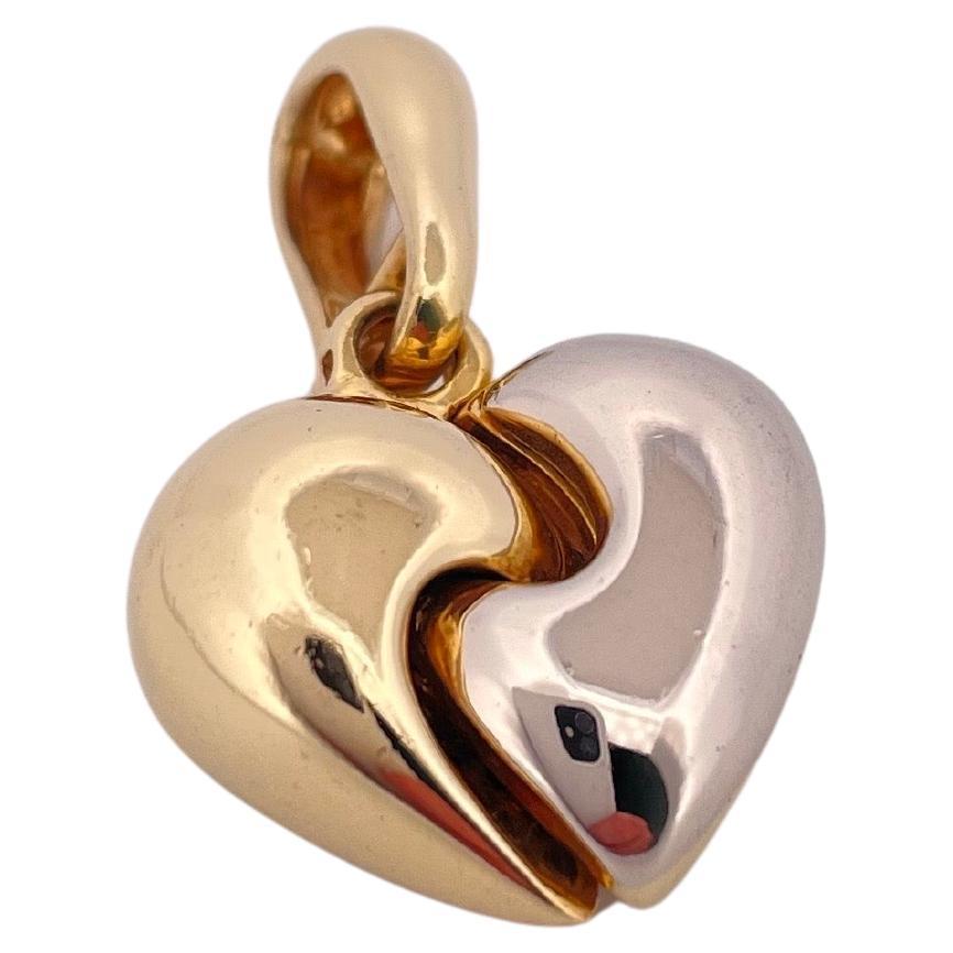 Pendentif coeur Chimento en or bicolore 18k en vente