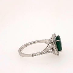 18 Karat Two-Tone Gold Emerald and Diamond Ring