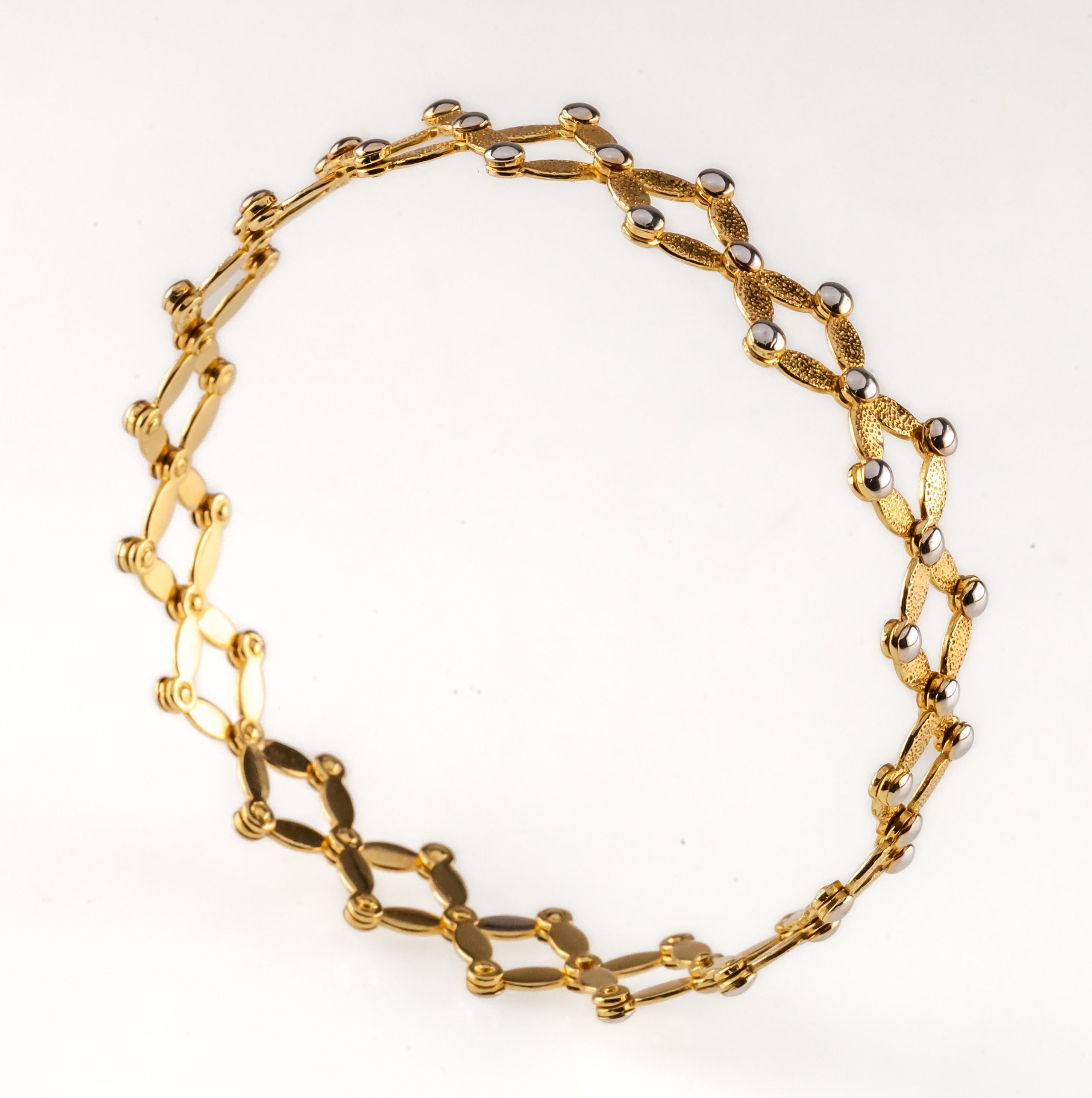 18k Two Tone Gold Expansion Ring/Bangle Bracelet by The Gold Market Firenze For Sale 1