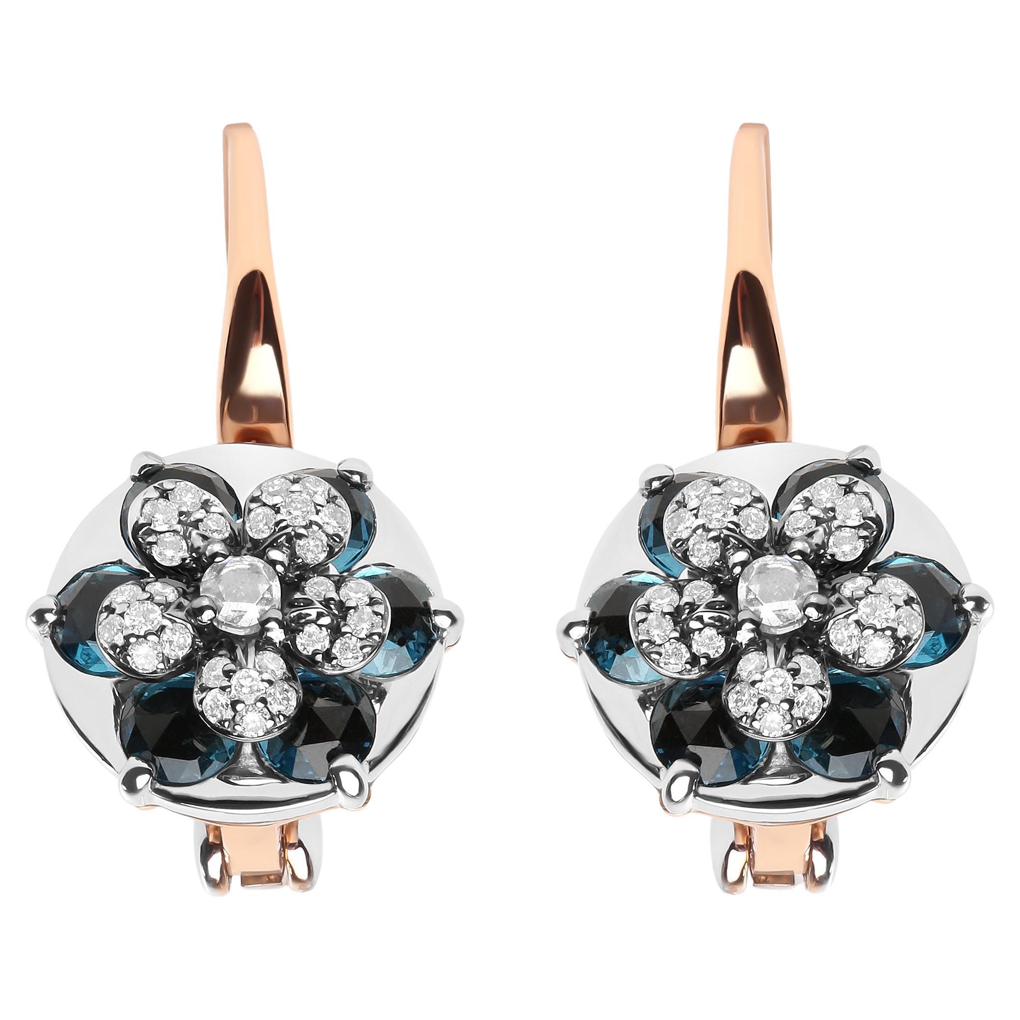 Sterling Silver Blue Topaz 28mm Hoop Earrings - 925 Silver - Natural Gemstone