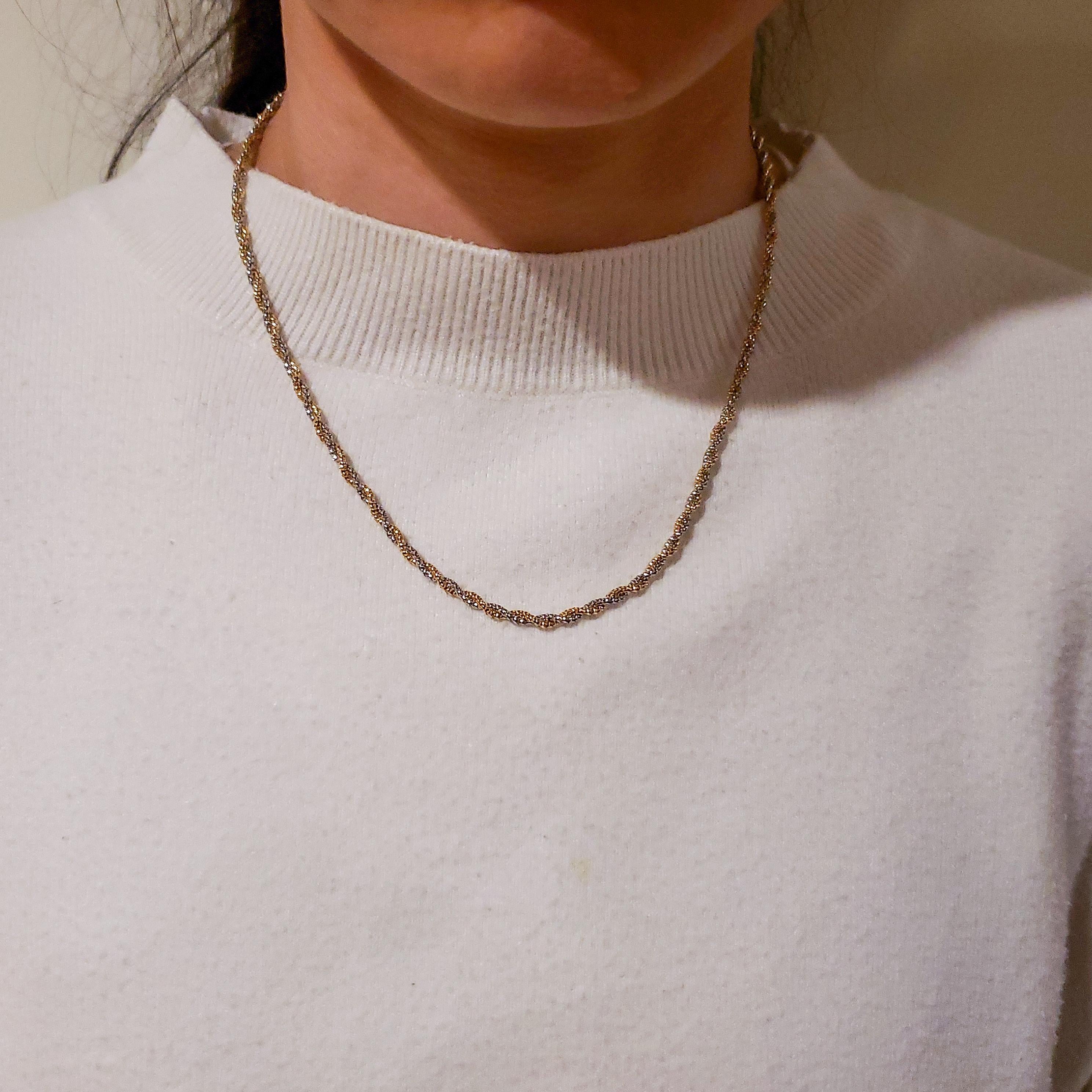 two tone gold necklace