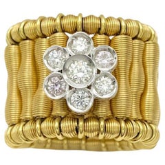 18K Two-Tone Gold Jarretière Floral Stretch Ring