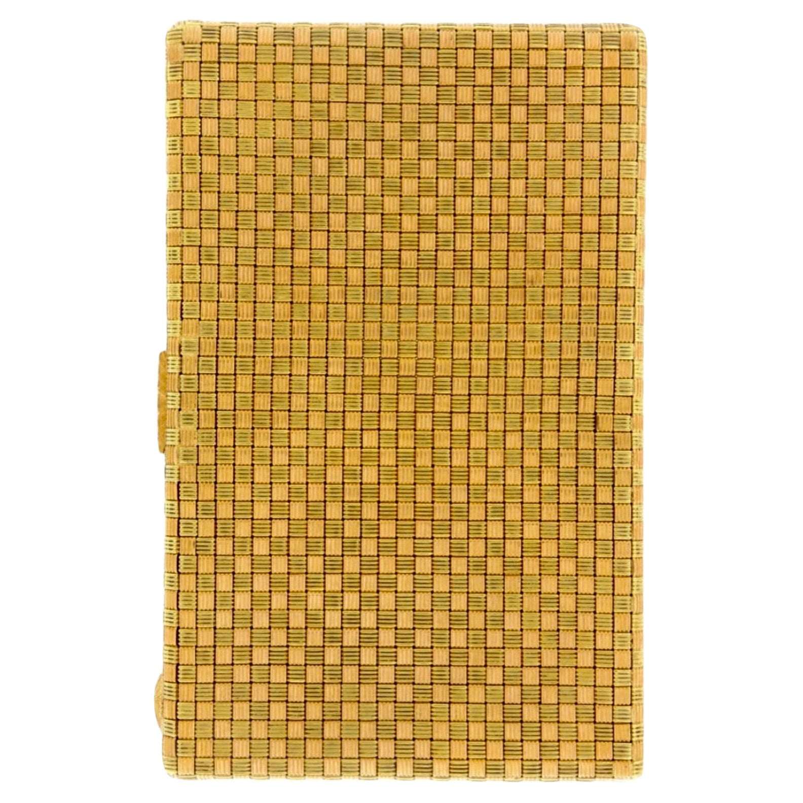 18K Two Tone Gold Mario Buccellati Mid-Century Woven Cigarette Case For Sale
