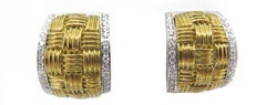 18 Karat Two-Tone Gold Roberto Coin Diamond Earrings