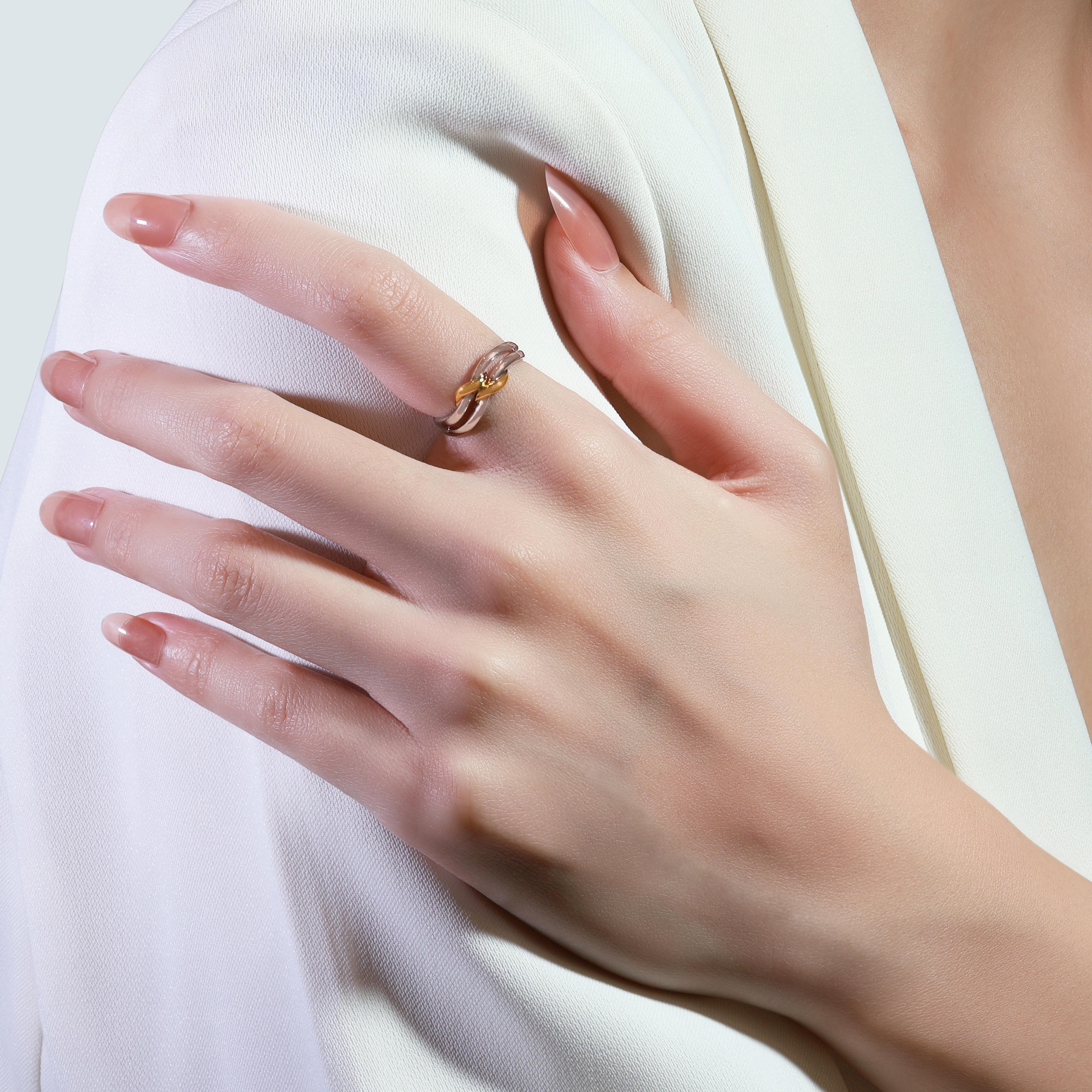 18 Karat zweifarbiger Knotenring 4