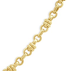 18K Two-Tone Yellow and White Gold Double Rolo Chain Necklace 18.5"