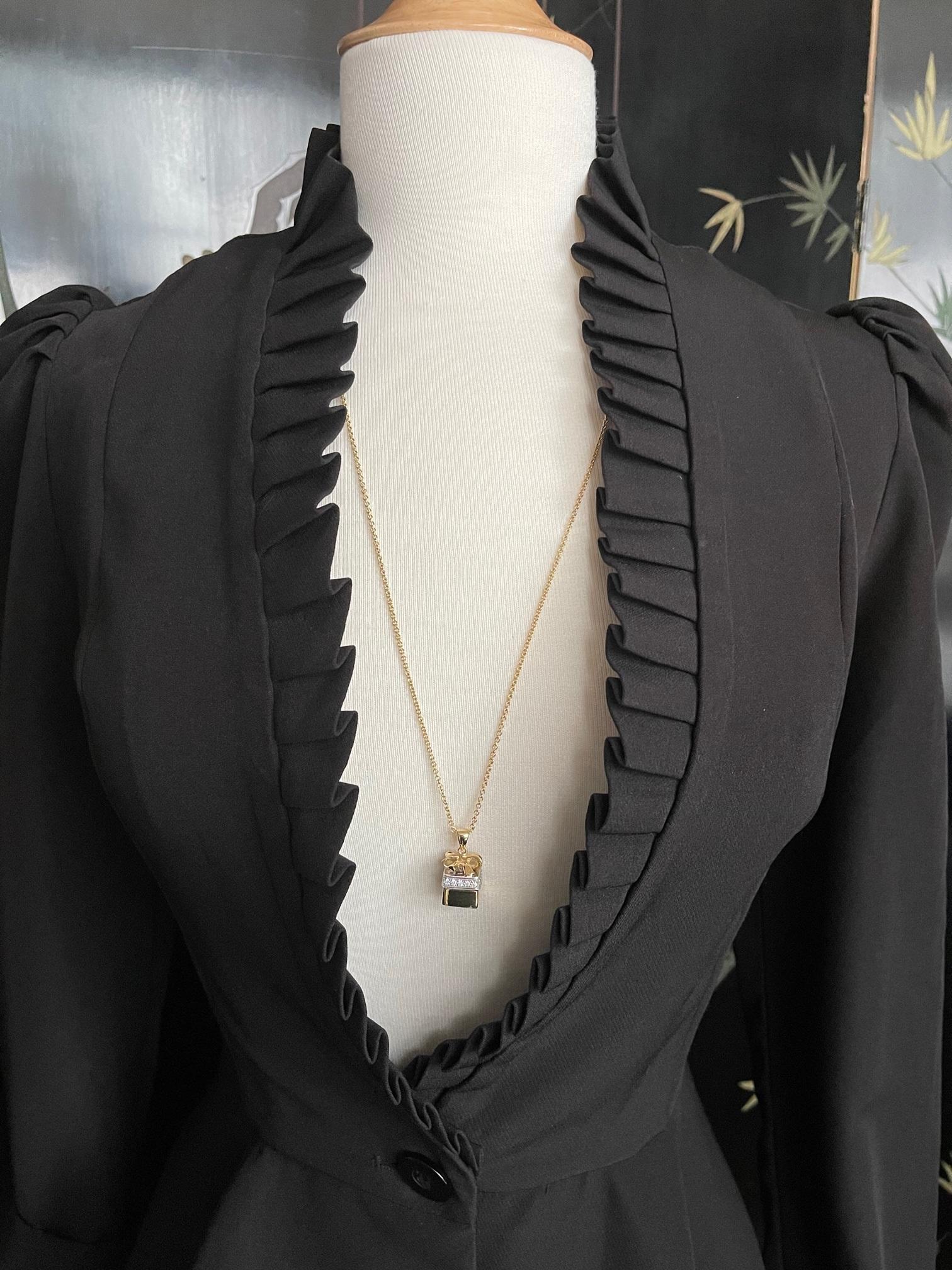 Collier pendentif cœur en améthyste non sertie, en or bicolore 18 carats et diamants « Gift Box » Pour femmes en vente