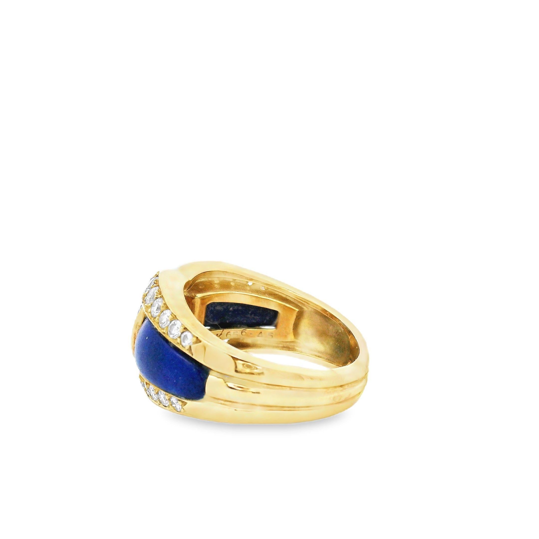 18 Karat Van Cleef & Arpels Ring mit Lapiz und Diamanten (Rundschliff)