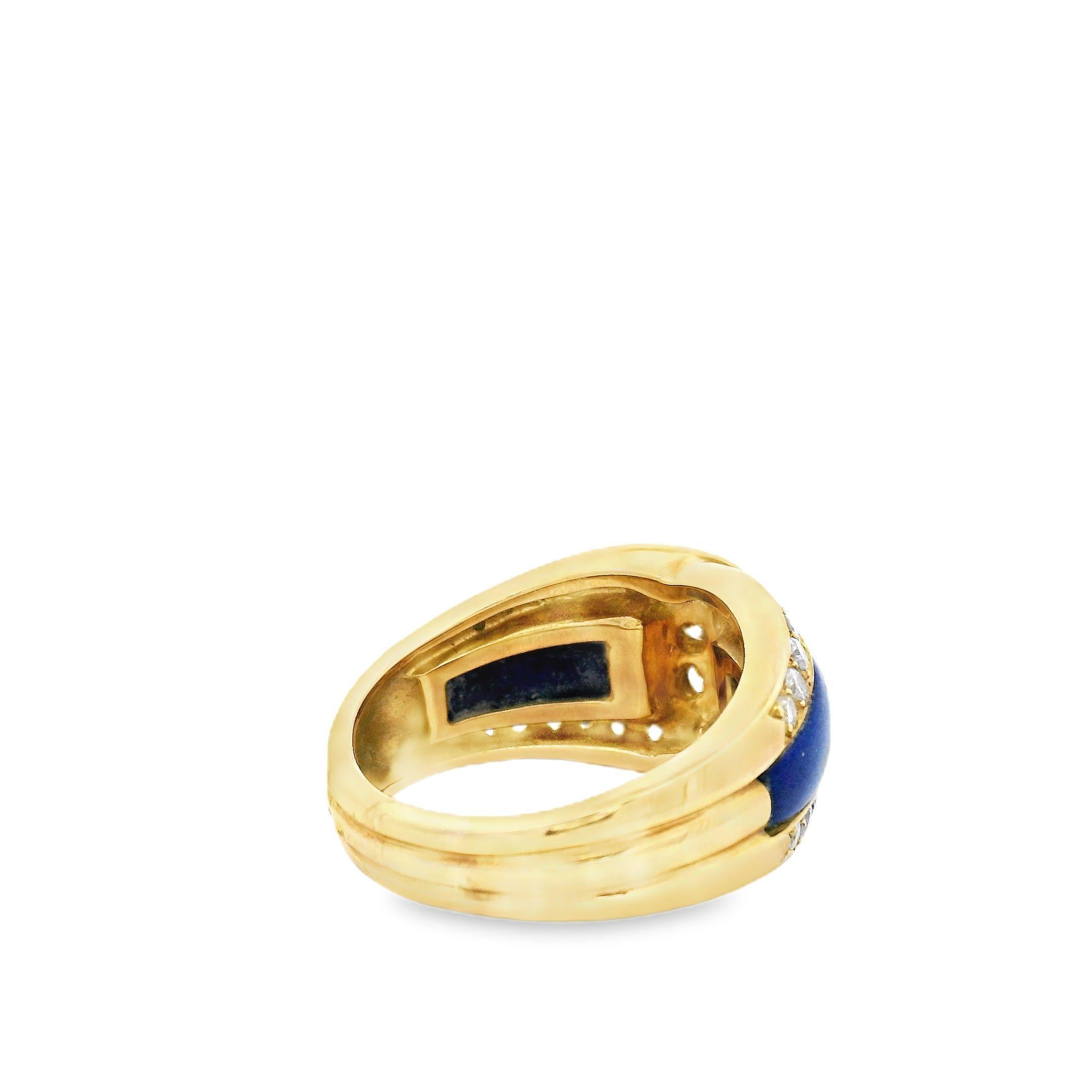 18 Karat Van Cleef & Arpels Ring mit Lapiz und Diamanten im Zustand „Gut“ in Great Neck Plaza, NY
