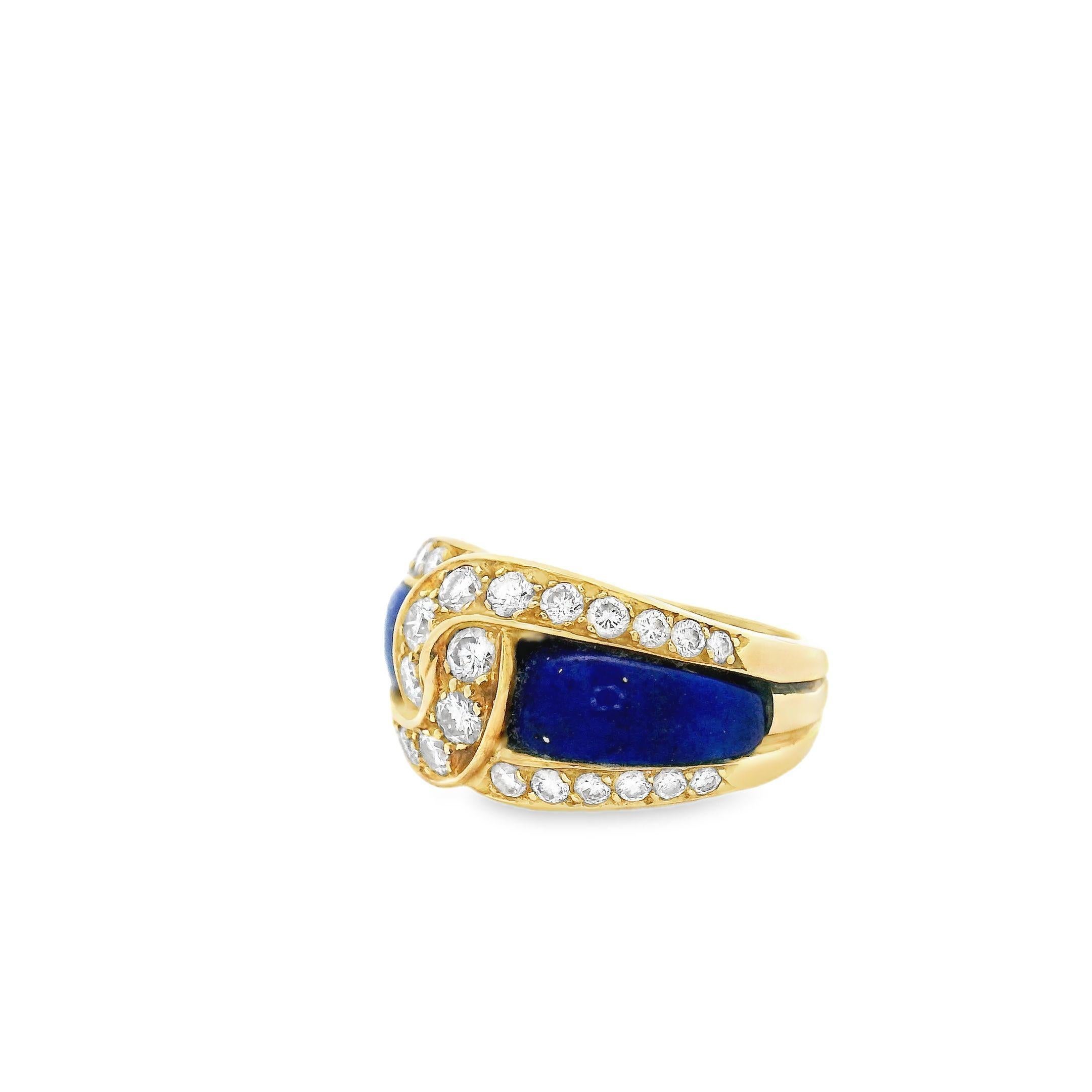 18 Karat Van Cleef & Arpels Ring mit Lapiz und Diamanten 1