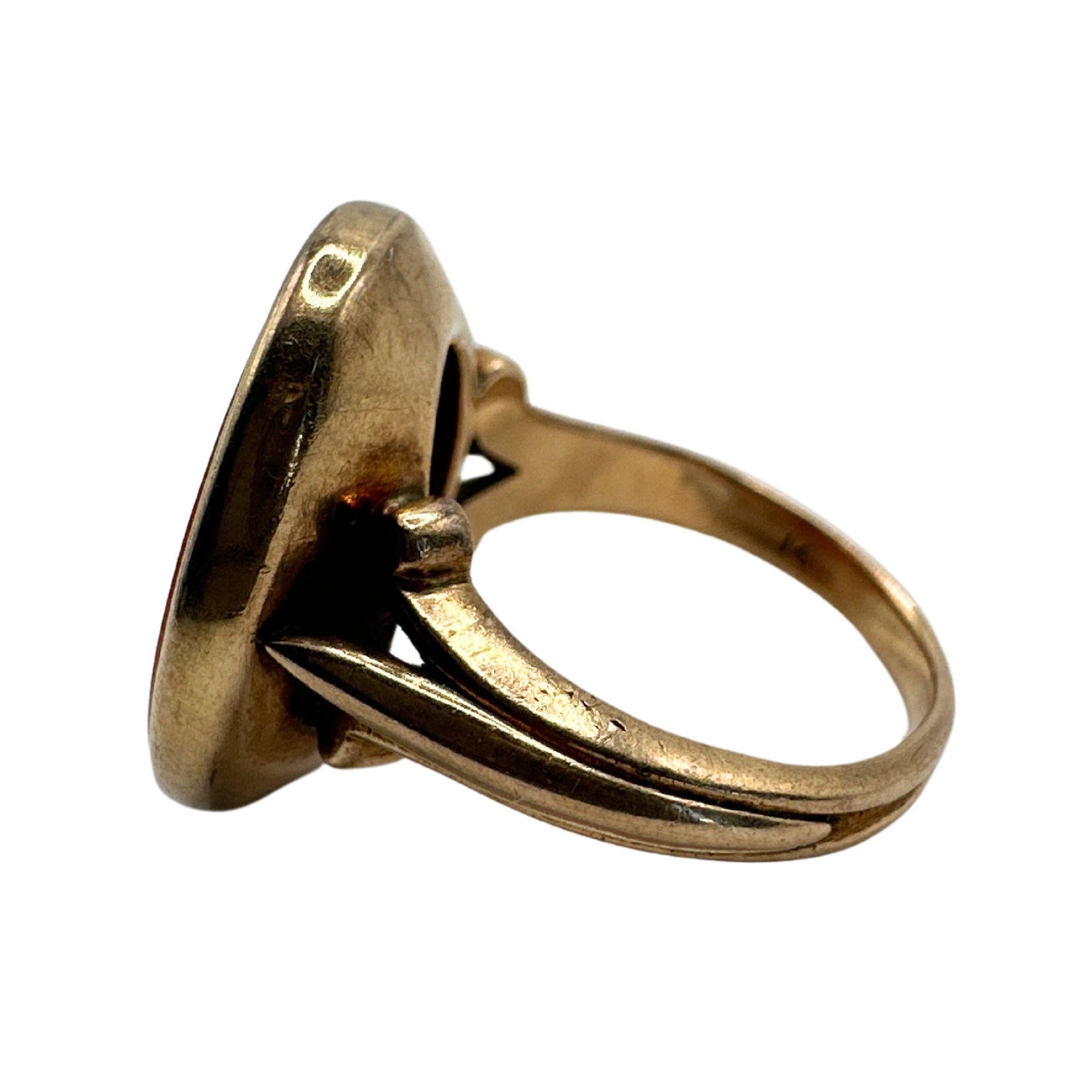 18k Victorian Carved Carnelian Ring 1