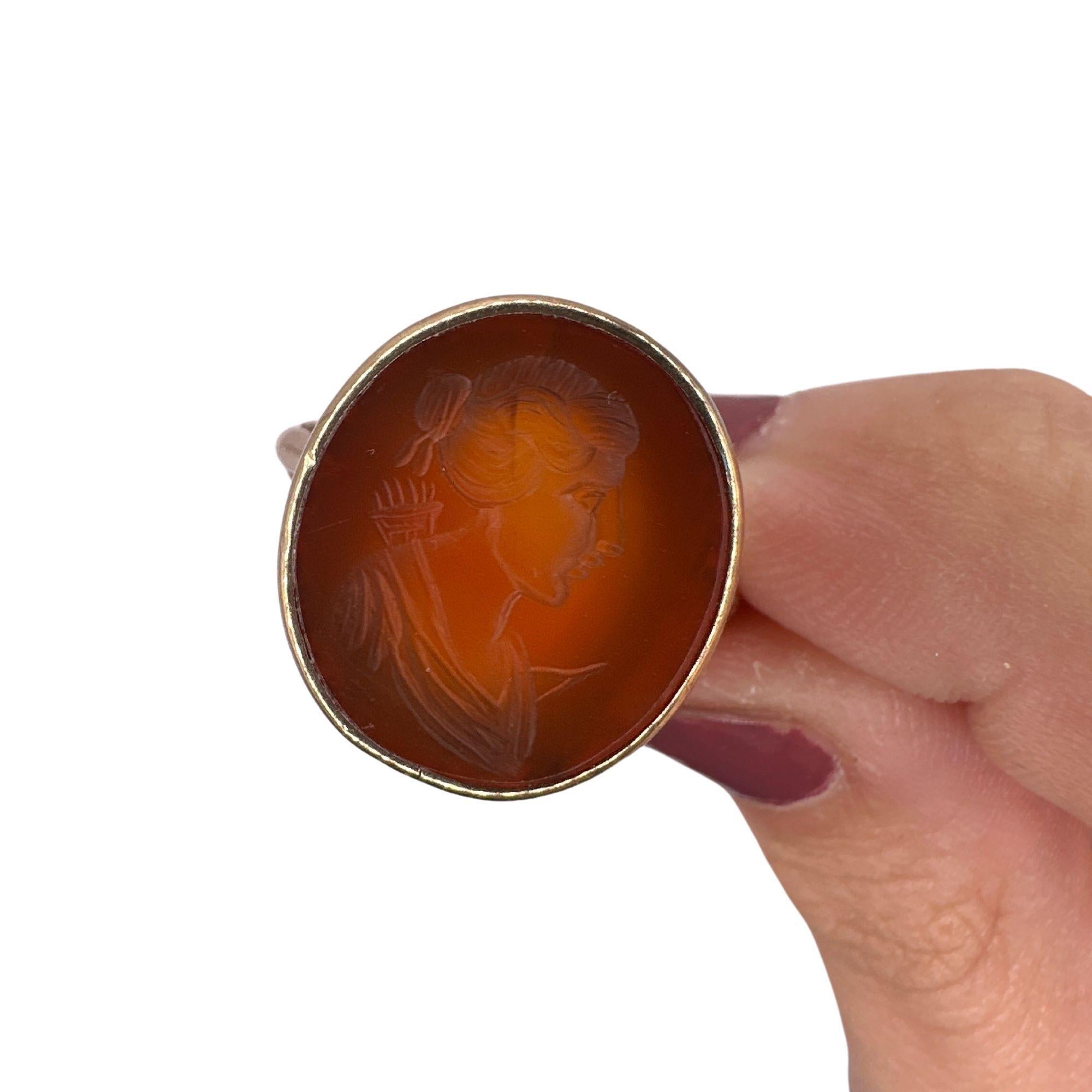 18k Victorian Carved Carnelian Ring 3