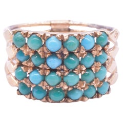 18K Victorian Four Band Turquoise Harem Ring