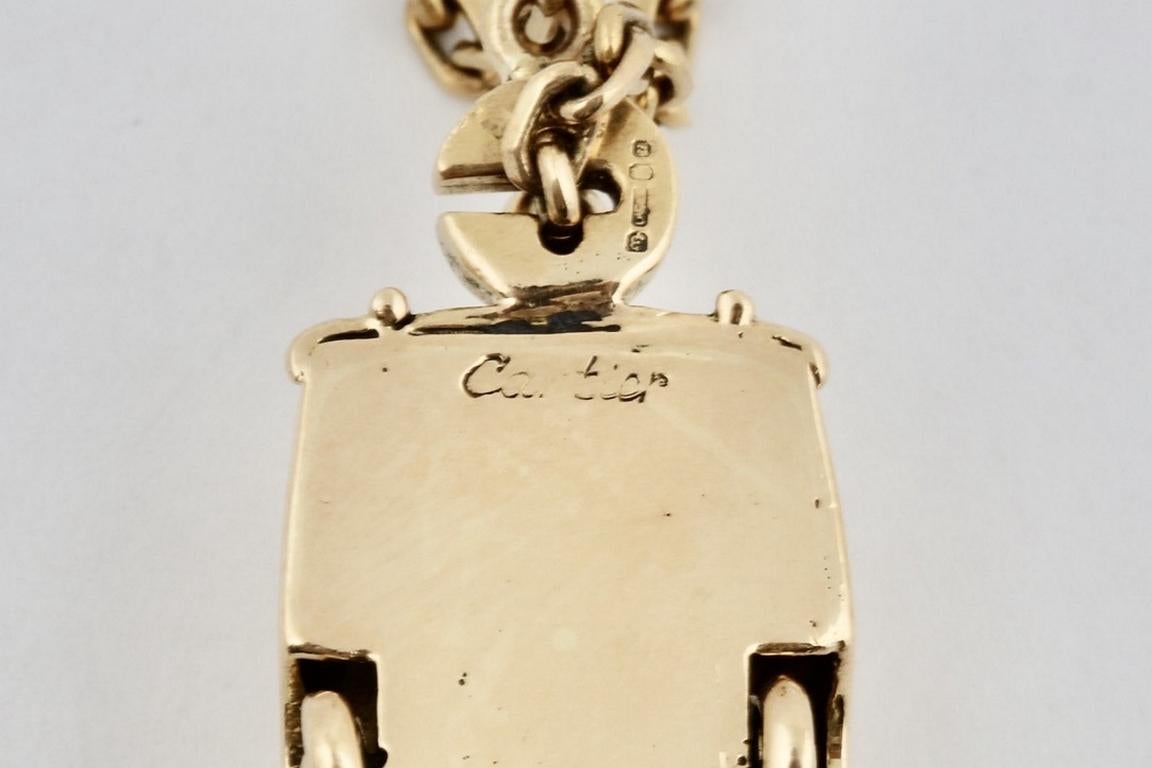 Contemporary 18 Karat Vintage Cartier Rolls Royce Keychain with Moveable Wheels For Sale