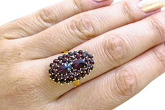 18 Karat Vintage Garnet Ladies Ring