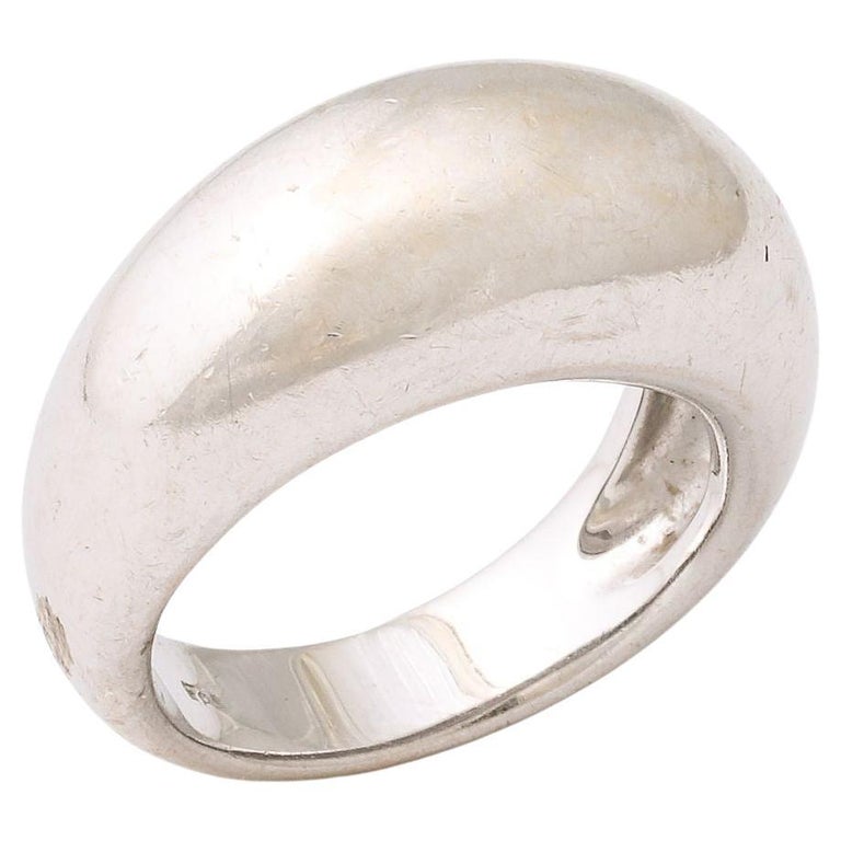 Anillo de oro blanco vintage para hombre de 18k en venta en
