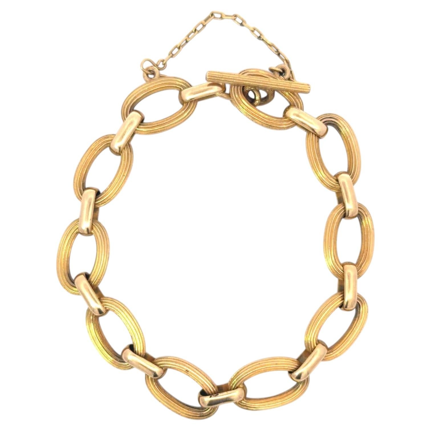 18k Vintage Oval link Bracelet