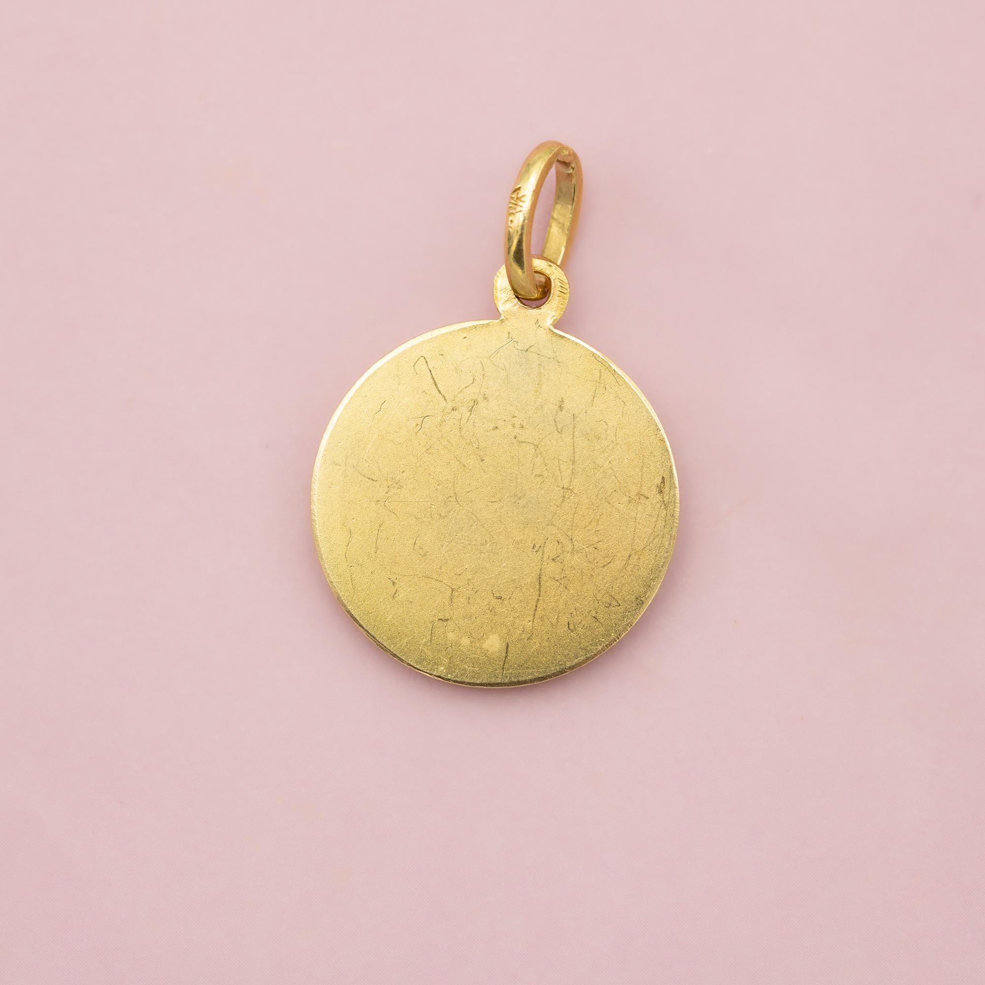 18k Vintage Taurus - 18 karat zodiac charm pendant - solid yellow gold Star Sign 4