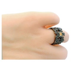 18K w/b Anodisé Noir Diamants Pierced  I.L A.A.