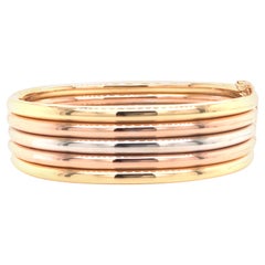 18K Weingrill Tri-Color Wide Bangle