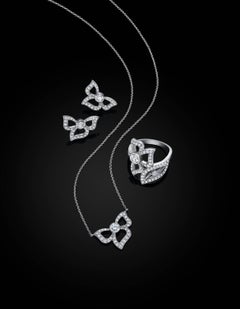 Carelle 18K WG and .30 Ct Pave Diamond Florette Pendant