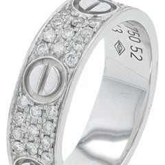18K WG Cartier .31 CTW Diamond Love Band Size 52