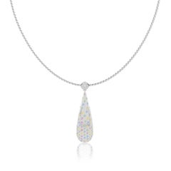 Ruben Manuel Frühlings-Anhänger. 18 Karat WG Diamanten und Saphire