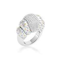 Ruben Manuel Designs Spring 18K WG Diamant und Saphir Schildkrötenring