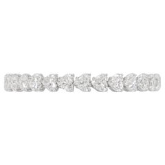 18K WG Heart Shape Diamond Tennis Bracelet Tw: 28.29carats