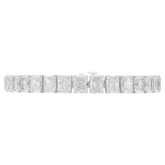 18K WG Radiant Cut Diamond Tennis Bracelet Tw: 32.20 carats