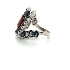 18K WG Reddish Orange Spinel Ring