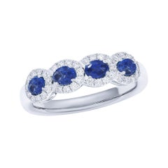 18k Wg Ring with 0.84ct Sapphire and 0.32ct Diamond
