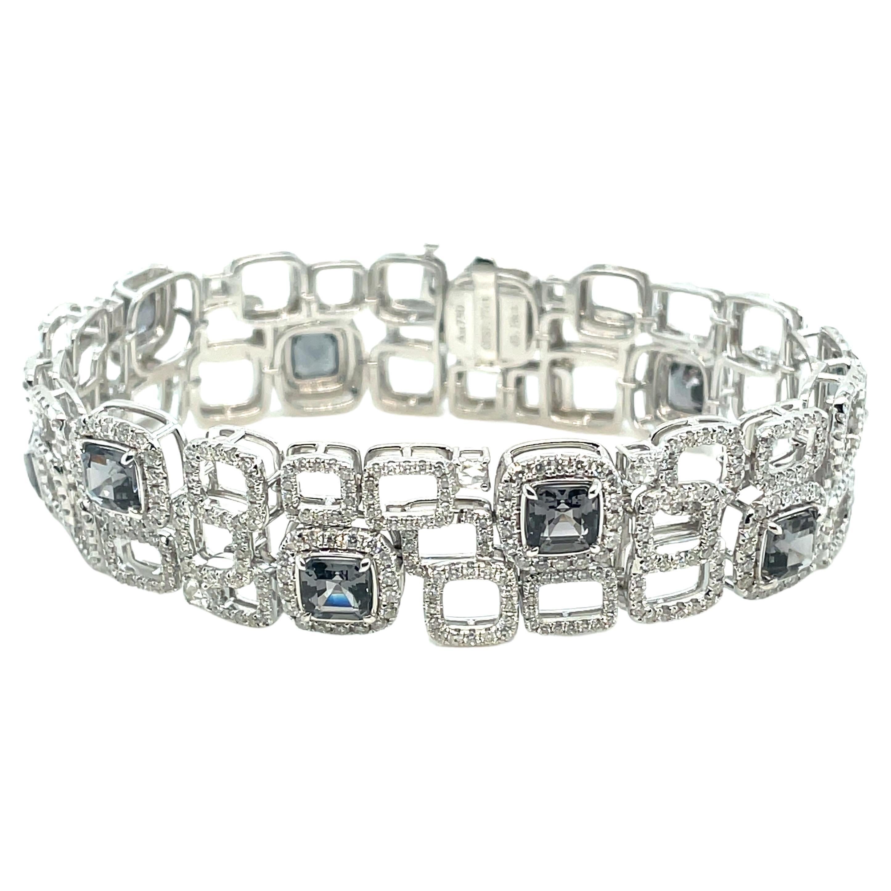 18K WG Spinel Diamond Bracelet For Sale at 1stDibs