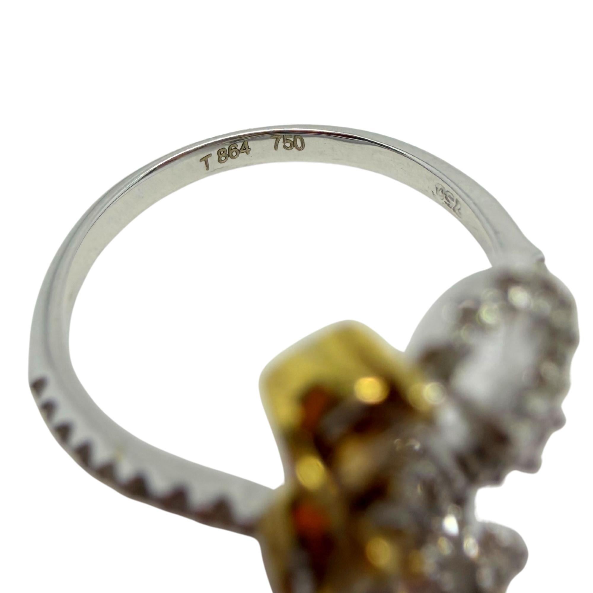 Anello con diamante bianco e marrone 18k in vendita 5