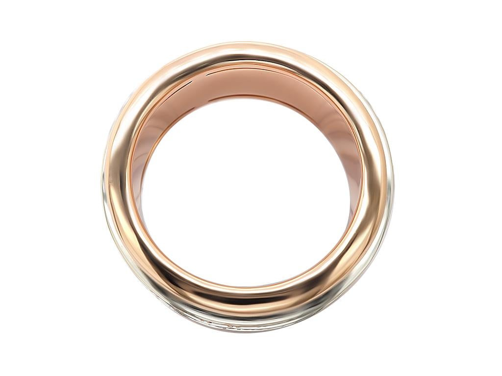 18K White and Pink Gold Rainbow Sapphire & Diamond Rolling Ring In Good Condition For Sale In Philadelphia, PA