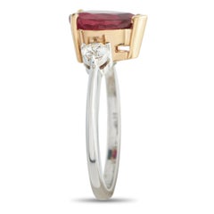 18K Weiß- und Rotgold 0,30ct Diamant und Rubin Ring MF25-050726