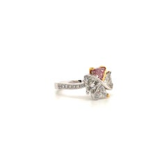 18k White and Rose Gold 0.45ct Trilliant Australian Argyle Pink Diamond Ring