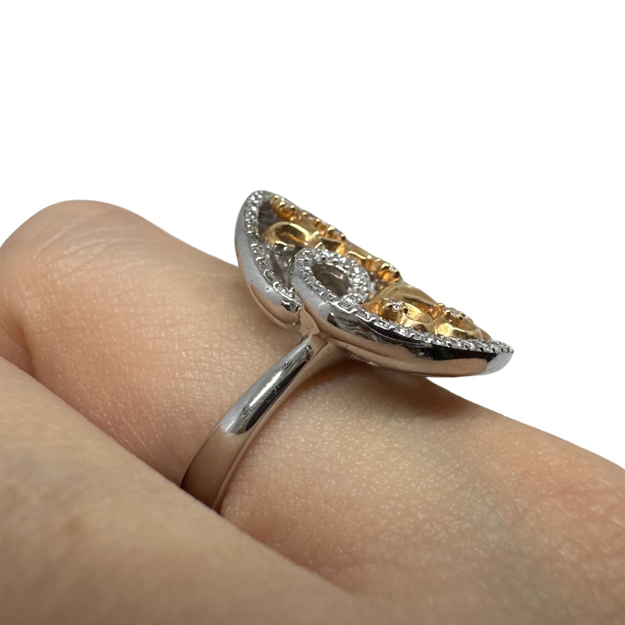 18K White and Rose Gold Diamond Ring For Sale 4